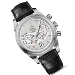 obywatel męskie Eco-Drive czarny Ion chromowana, skóra